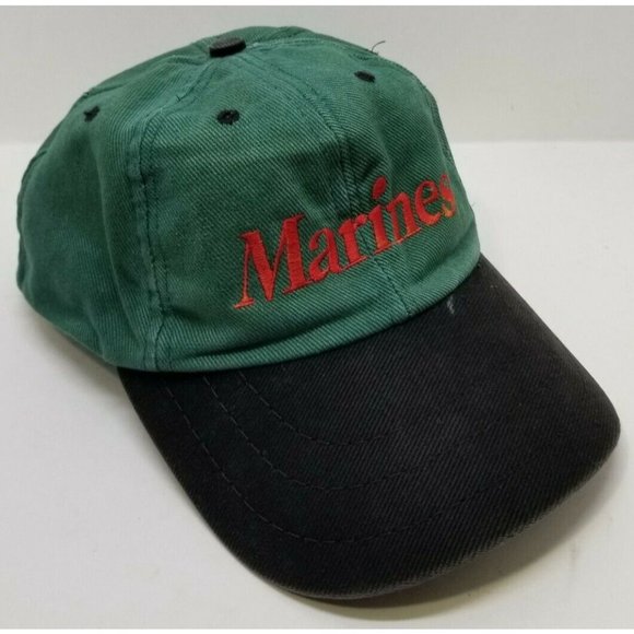 Marines The Change is Forever Baseball Cap Hat Green & Black Letters in Red (J2) - Picture 2 of 5